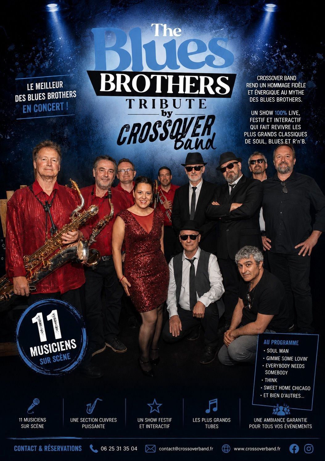 Blues Brothers Tribute by Crossover-Band — les 11 musiciens